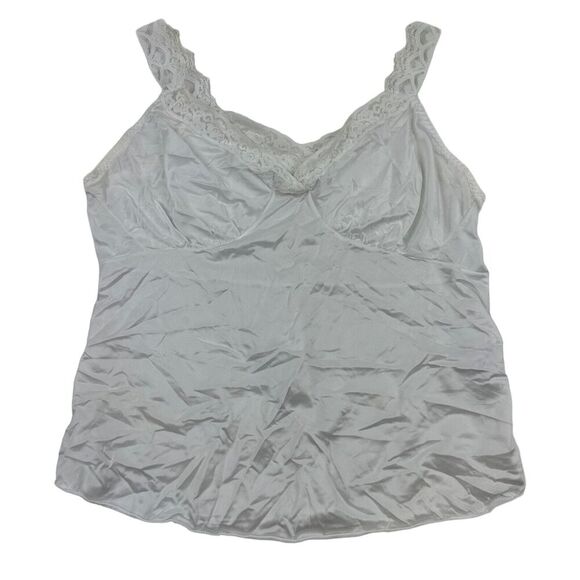 VTG Dixie Belle Lace Trim Nylon White V-Neck Camisole Tank Sz 34 (6511) 02 - Picture 1 of 6